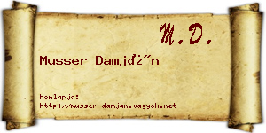 Musser Damján névjegykártya